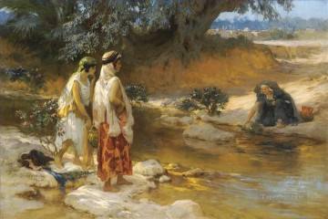 アット・ザ・ウォーターズ・エッジ フレデリック・アーサー・ブリッジマン アラブ Oil Paintings
